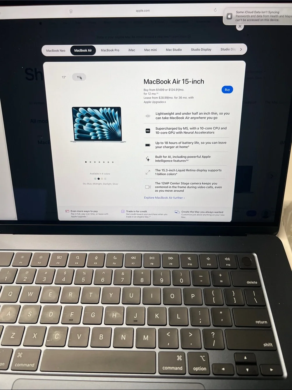 Apple MacBook Air - 15 “ midnight color